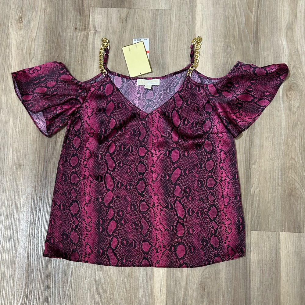 Michael Kors Deep Fuchsia Snake Print Blouse